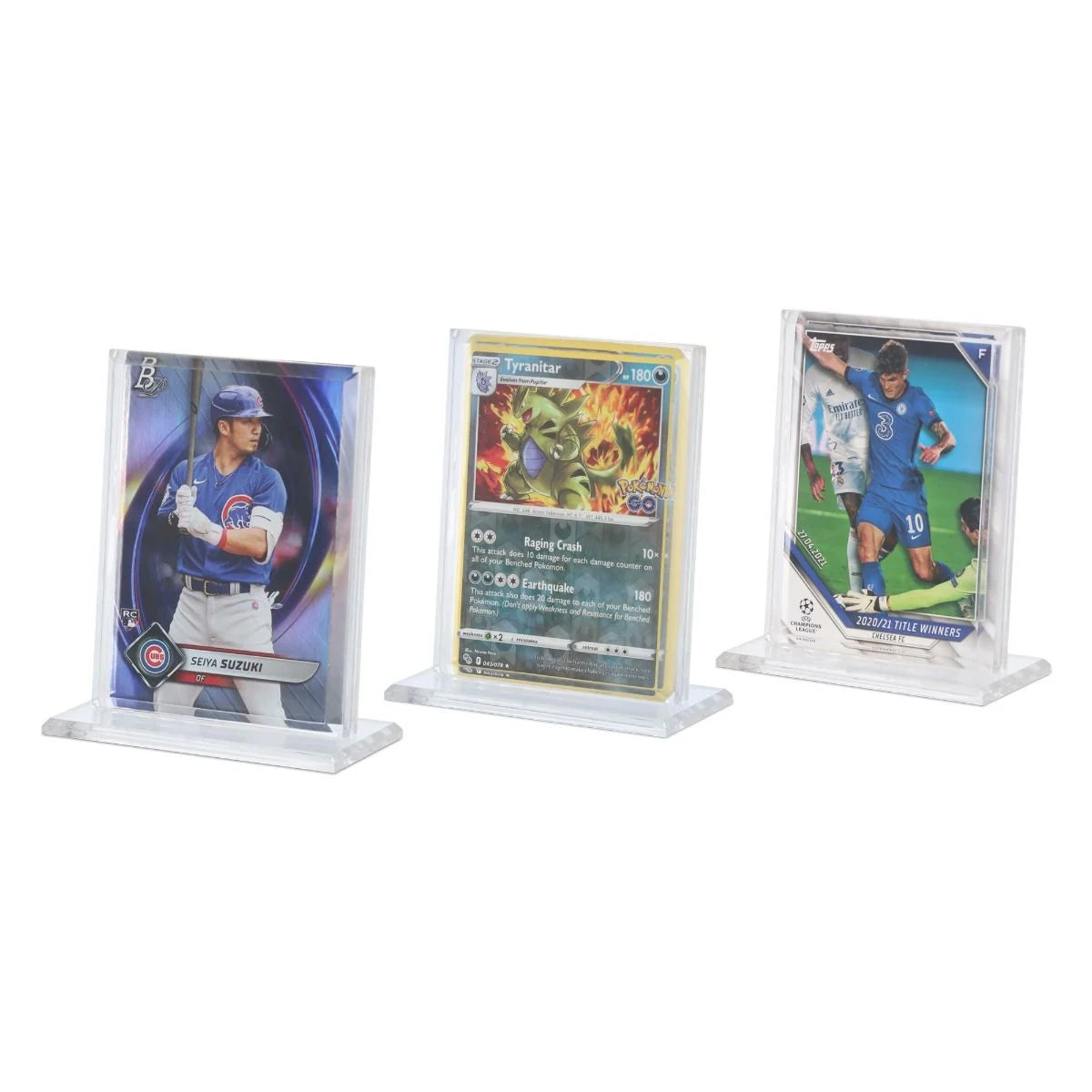 BCW ½ Inch Vertical Acrylic Card Holder – Clear Display Stand for Trading Cards