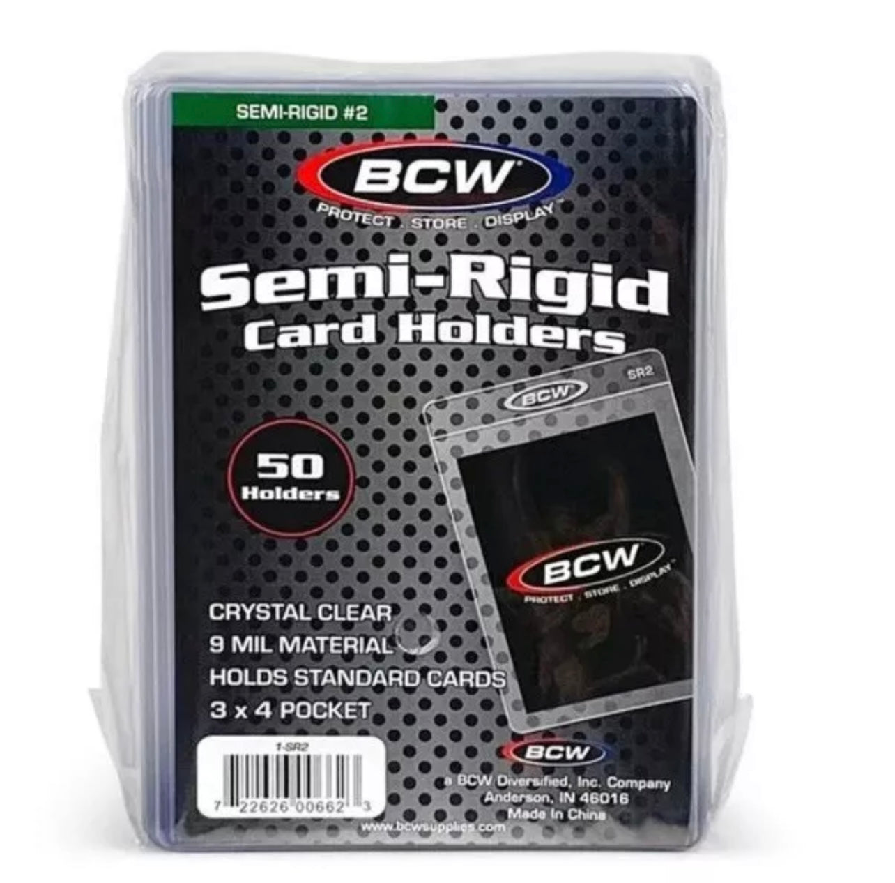 100 BCW Semi-Rigid Card Holders #2 (Two Packs of 50) Sleeves for Grading